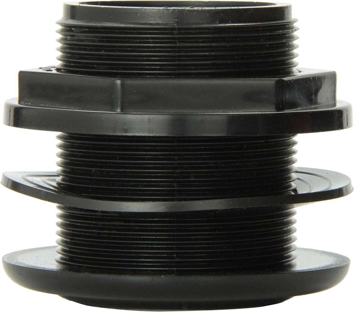 Lifegard Aquatics Standard Threaded Bulkhead Kit for Fish Aquariums – High-Impact Resistant PVC – Includes Bulkhead Fitting, Gasket, Lock Nut – Jet Black