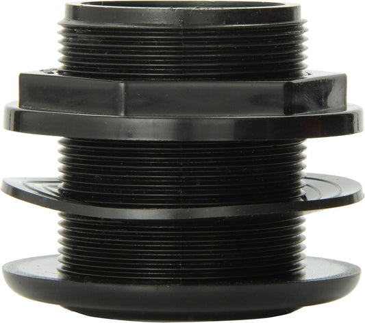 Lifegard Aquatics Standard Threaded Bulkhead Kit for Fish Aquariums – High-Impact Resistant PVC – Includes Bulkhead Fitting, Gasket, Lock Nut – Jet Black