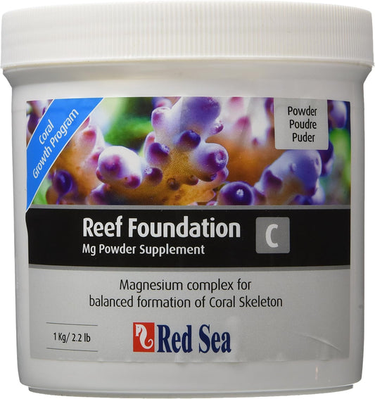 Red Sea Reef Foundation C Magnesium (Mg) Supplement, 1kg Powder - Maintains Magnesium Balance for Healthy Corals in Marine & Reef Aquariums