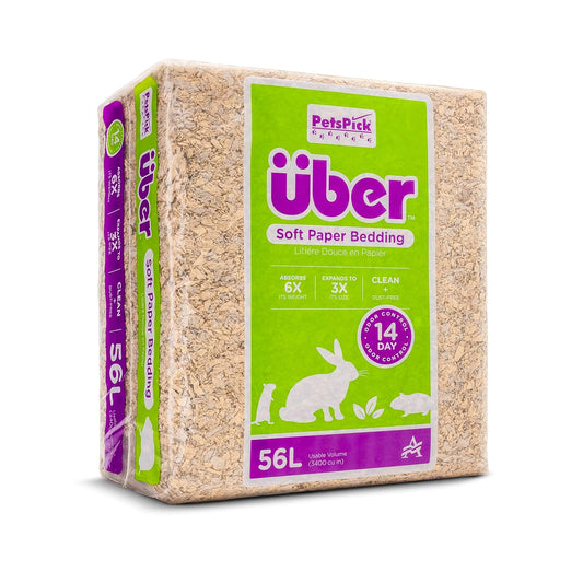 Americas Choice PETSPICK Uber Soft Paper Pet Bedding for Small Animals, Natural, 56L
