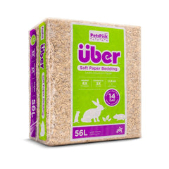 Americas Choice PETSPICK Uber Soft Paper Pet Bedding for Small Animals, Natural, 56L