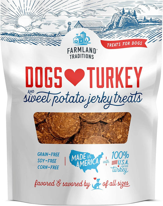 Farmland Traditions Filler Free Dogs Love Turkey & Sweet Potato Premium Jerky Treats for Dogs