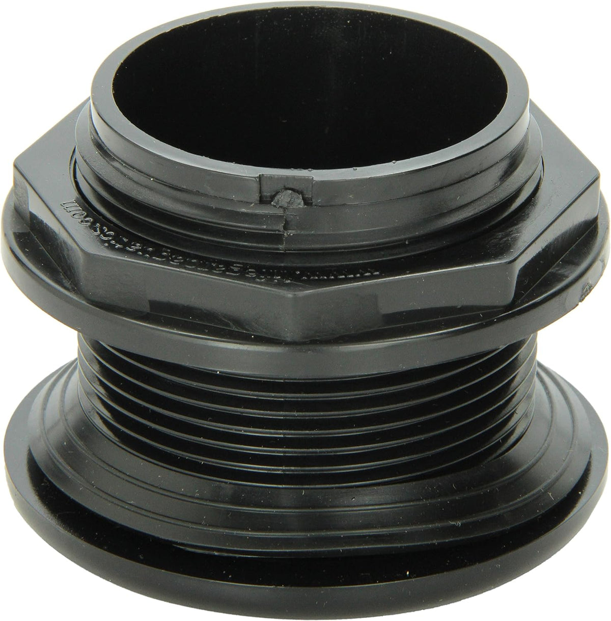 Lifegard Aquatics Standard Threaded Bulkhead Kit for Fish Aquariums – High-Impact Resistant PVC – Includes Bulkhead Fitting, Gasket, Lock Nut – Jet Black