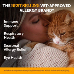 Pet Honesty Cat Immune Support Lysine - Cat Allergy Relief - Sneezing, Runny Nose, Watery Eyes - Cat Supplements & Vitamins with Omega 3s, L-Lysine, Antioxidants, Colostrum - Chicken (30 Day Supply)