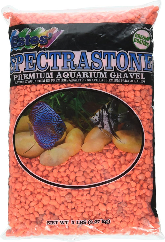 Estes Spectrastone Permaglo Orange Aquarium Gravel for Freshwater Aquariums, 5-Pound Bag