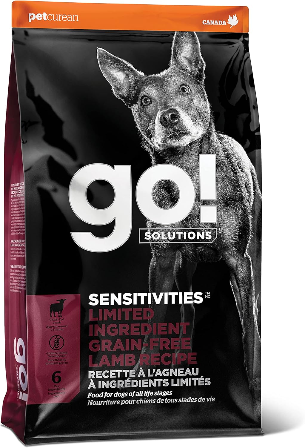 Go! Solutions Sensitivities Limited Ingredients, Grain-Free Dry Dog Food, Lamb Recipe for Sensitive Stomach