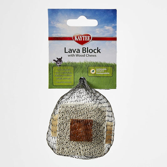 Kaytee Lava Block Chew Toy,2.5 Inches x 2.5 Inches x 5 Inches