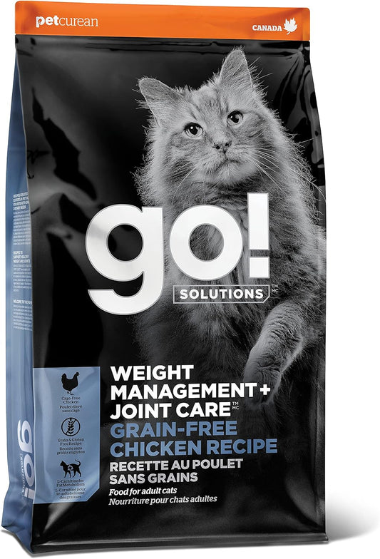 Go! Solutions Weight Management + Joint Care, Grain-Free Dry Cat Food, Chicken Recipe