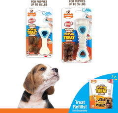Nylabone Knuckle Bone & Pop-In Puppy Treat Toy Combo Power Chew Toy for Dogs, Dog Toys for Aggressive Chewers, Chicken Flavor
