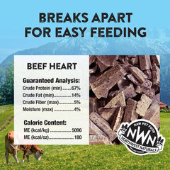 Northwest Naturals Raw Rewards Freeze-Dried Beef Heart Treats for Dogs and Cats - Bite-Sized Pieces - Healthy, 1 Ingredient, Human Grade Pet Food, All Natural, Proudly Made in USA