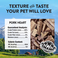 Northwest Naturals Raw Rewards Freeze-Dried Pork Heart Treats for Dogs and Cats - Bite-Sized Pieces - Healthy, 1 Ingredient, Human Grade Pet Food, All Natural, Proudly Made in USA