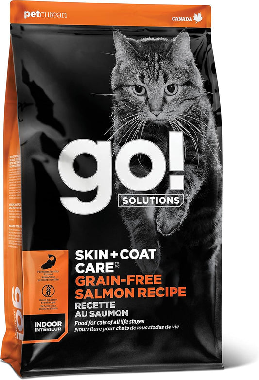 Go! Solutions Skin + Coat Care, Grain-Free Dry Cat Food, Salmon Recipe