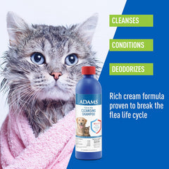 Flea & Tick Cleansing Shampoo For Dogs, Cats, 12 oz