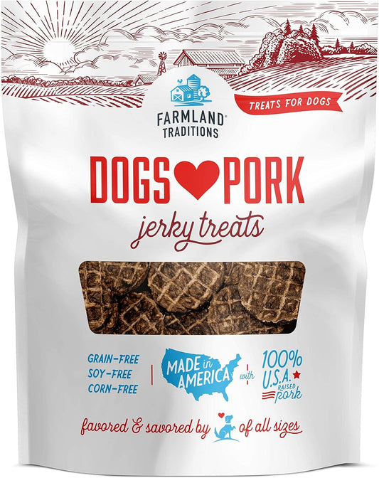 Farmland Traditions New Filler Free Dogs Love Pork Premium Jerky Treats for Dogs