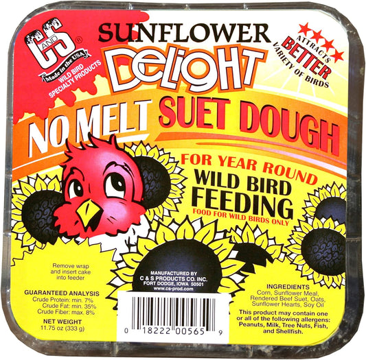 C&S Sunflower Delight No Melt Suet Dough Single Packs, 11.75 oz