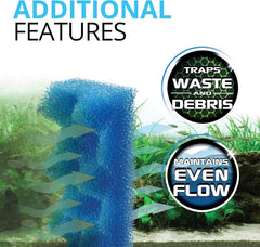 Fluval 107 Blue BioFoam MAX, Replacement Aquarium Filter Media