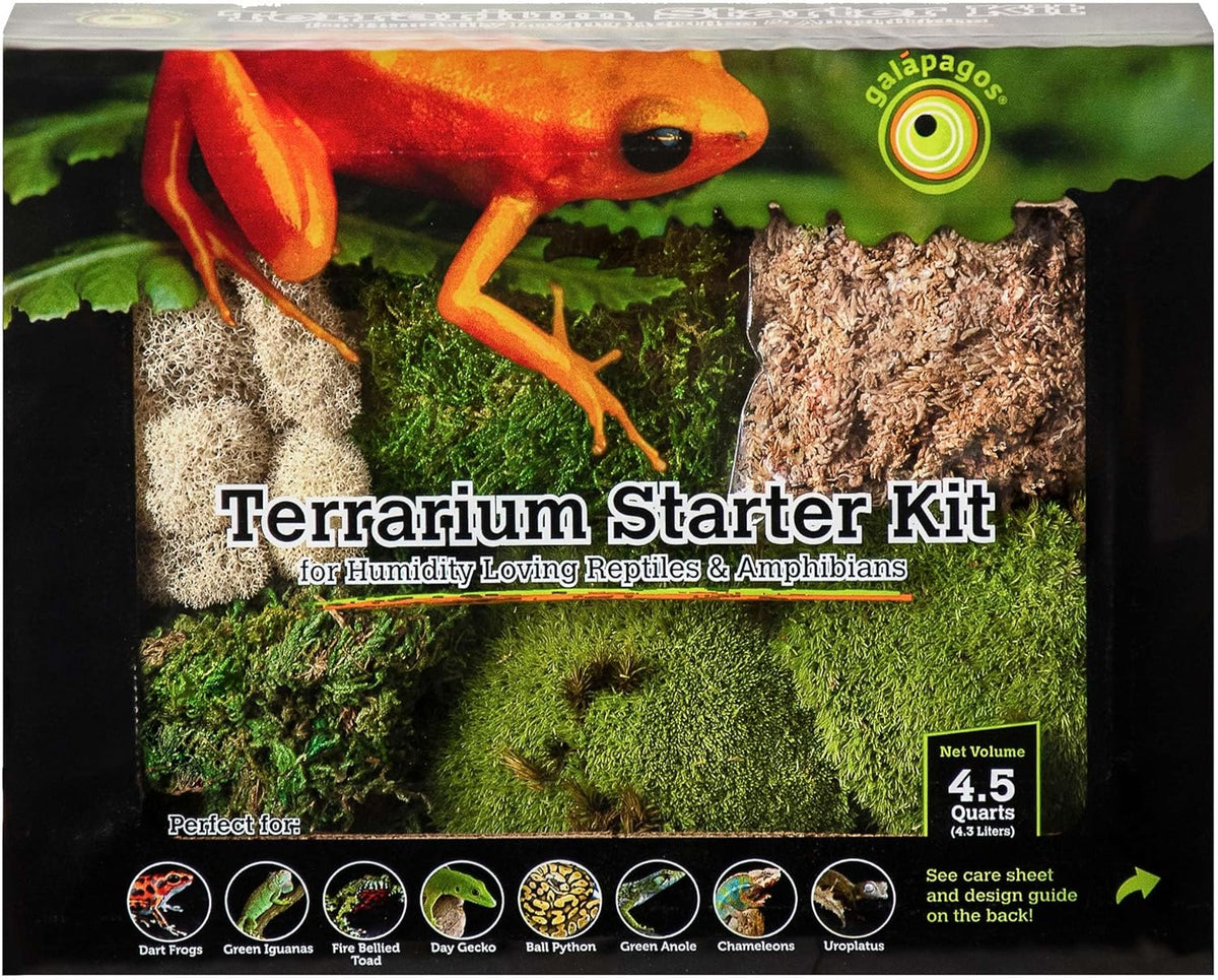 Galápagos (05350) Humid Environment Terrarium Kit – Essential Moss Accessories for Dart Frogs, Iguanas, Chameleons & Reptile Tanks