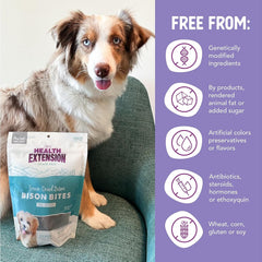 Health Extension Pure Bison Bite Treats for Dogs(127g) – Single Ingredient, Grain-Free, High-Protein Snacks for All Breeds & Ages