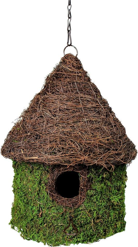 Galápagos SuperMoss (56013) Bungalow Birdhouse with Chain, 11 by 15-Inch, Fresh Green
