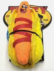 Tuffy Funny Food Hotdog Plush Dog Toy