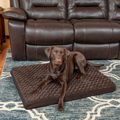 Furhaven Orthopedic Dog Bed for Large Dogs w/ Removable Washable Cover, For Dogs Up to 95 lbs - Ultra Plush Faux Fur & Suede Mattress - Chocolate