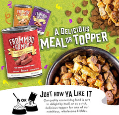 Fromm Frommbo Gumbo Hearty Stew with Beef Sausage Dog Food - Premium Wet Dog Food - Beef Recipe - Case of (12) 12.5 oz Cans