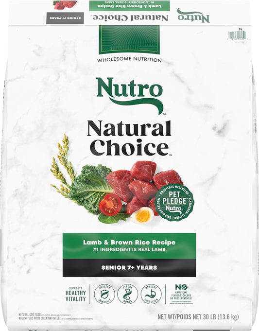 Nutro Natural Choice Senior Dry Dog Food, Lamb and Brown Rice Recipe, 30 lbs