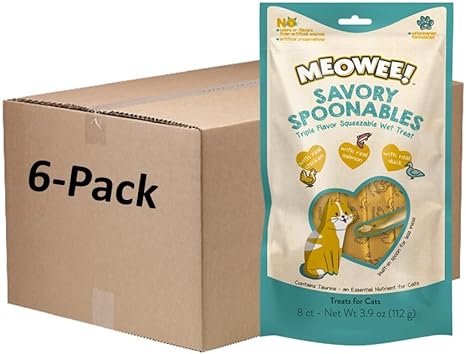 Savory Spoonables with Real Chicken, Salmon and Duck for Cats, Treat Your Cat to Triple Flavor Squeezable Lickable Wet Treats with Built-in Spoon for Less Mess