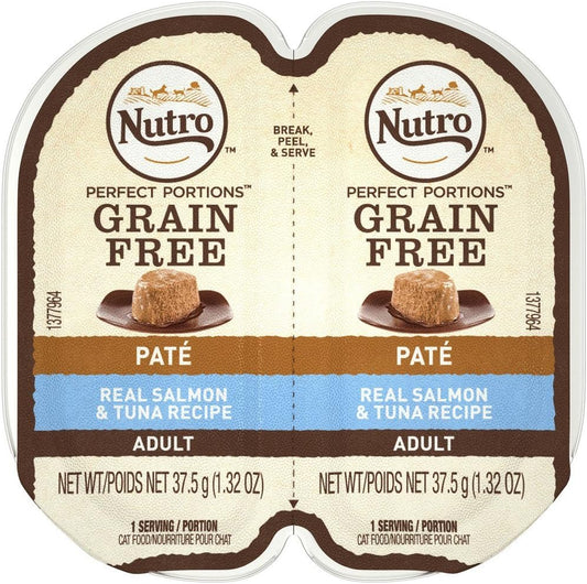 Nutro 50411520 24Ea/2.65Oz Grain Free Perfect Portions Soft Loaf Salmon & Tuna Recipe Cat Food, One Size