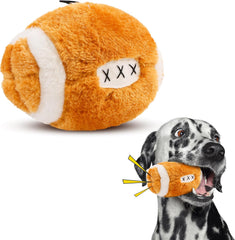 SPOT Plush Football Dog Toy with Squeaker | Soft, Plush Fabric Football Squeak Toy for Small and Large Dog Breeds | Fetch Toy for Throwing and Chasing | 4.5"