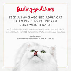 Purina Fancy Feast Tender Beef and Chicken Feast Classic Grain Free Wet Cat Food Pate - (Pack of 24) 3 oz. Cans