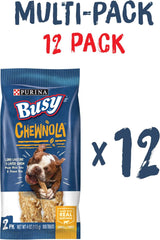 Purina Busy Rawhide Small/Medium Breed Dog Bones, Chewnola With Oats & Brown Rice -  2 ct. Pouches