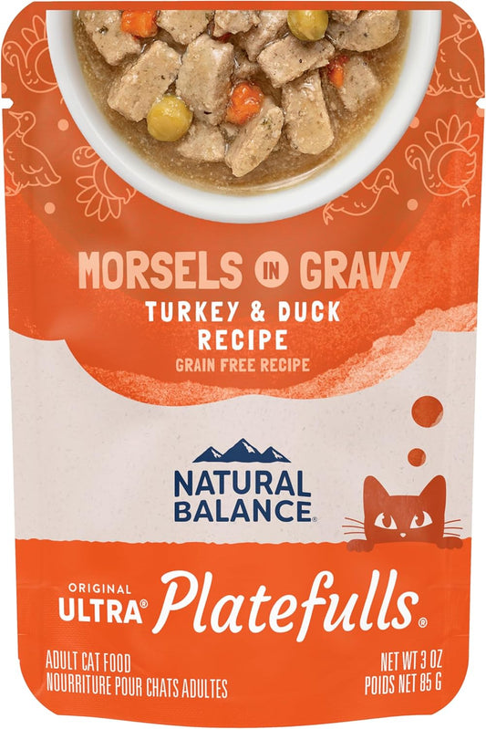 Adult Grain Free Wet Cat Food, Turkey & Duck Recipe, 3 Ounce Pouch (Pack of 4)