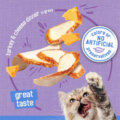 Purina Friskies Shreds Turkey and Cheese Dinner in Gravy High Protein Wet Cat Food - (Pack of 24) 5.5 oz. Cans