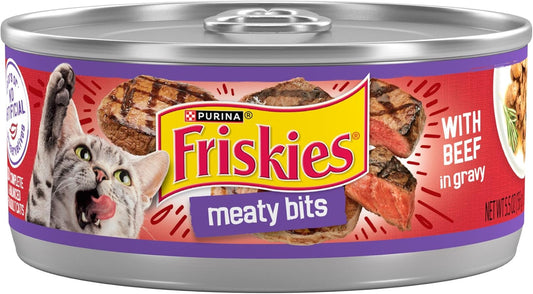 Purina Friskies Wet Cat Food, Meaty Bits Chicken Dinner in Gravy - (Pack of 24) 5.5 oz. Cans