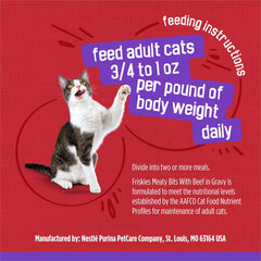 Purina Friskies Wet Cat Food, Meaty Bits With Beef in Gravy - (Pack of 24) 5.5 oz. Cans