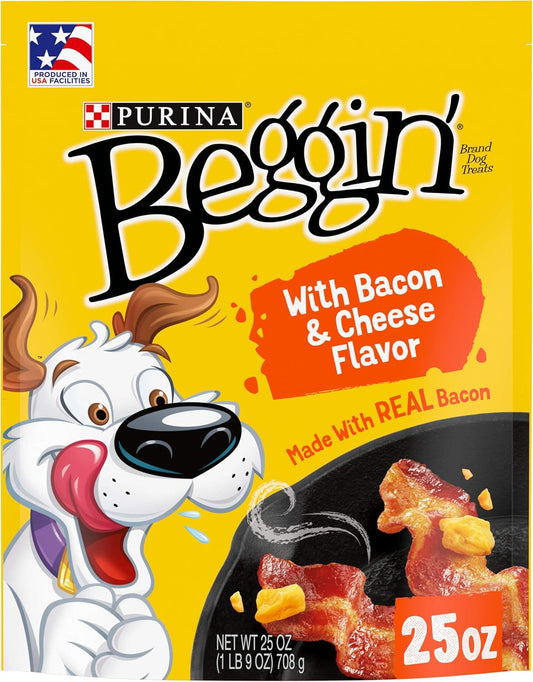 Purina Beggin' Strips With Real Meat Dog Training Treats With Bacon and Cheese Flavors - 25 oz. Pouch