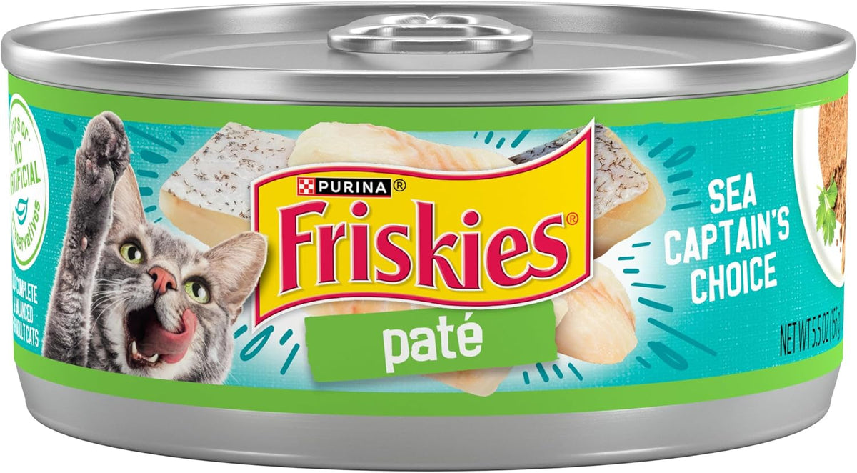 Purina Friskies Wet Cat Food Pate, Sea Captain's Choice - (Pack of 24) 5.5 oz. Cans