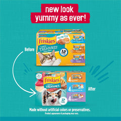 Purina Friskies Gravy Wet Cat Food Variety Pack, Tasty Treasures Prime Filets - (12) 5.5 oz. Cans