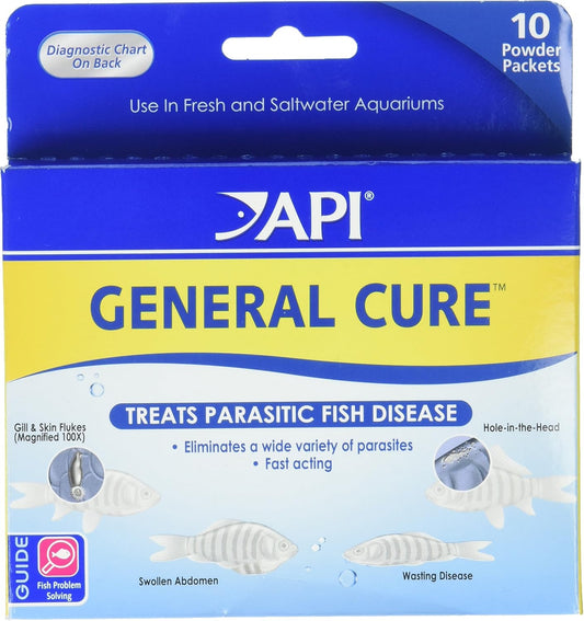 API General Cure Freshwater and Saltwater Fish Powder Medication 10-Count Box