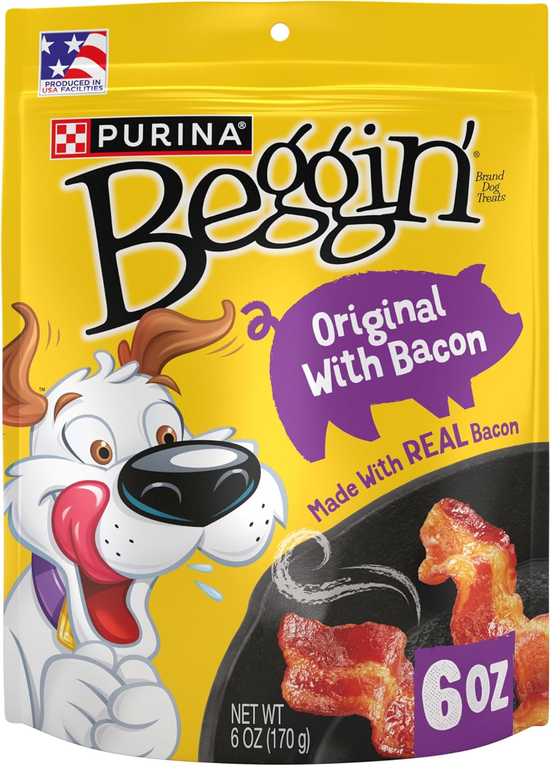 Purina Beggin' Strips Dog Treats, Original With Bacon Flavor -  6 oz. Pouches