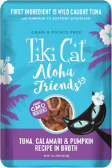 Tiki Cat Aloha Friends, Tuna, Calamari & Pumpkin, Grain-Free & High Moisture, Wet Cat Food for All Life Stages