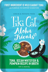 Tiki Cat Aloha Friends, Tuna, Ocean Whitefish & Pumpkin, Grain-Free & High Moisture, Wet Cat Food for All Life Stages