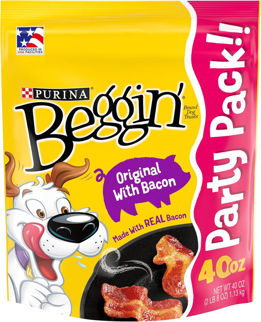 Purina Beggin' Strips Dog Treats, Original With Bacon Flavor - 40 oz. Pouch