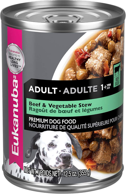 Eukanuba Beef & Vegetable Stew Adult Wet Dog Food, 12.5 oz can (12-count)