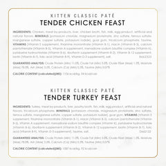 Purina Fancy Feast Tender Ocean Whitefish, Turkey, Chicken and Salmon Feasts Wet Kitten Food Variety Pack - (Pack of 24) 3 oz. Boxes
