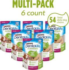 Purina DentaLife Small/Medium Breed Dog Dental Chews; ActivFresh Daily Oral Care Small/Medium Chews - 9 ct. Pouch