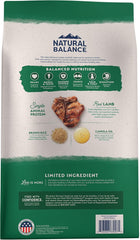 Natural Balance Limited Ingredient Adult Dry Dog Food with Healthy Grains, Lamb & Brown Rice Recipe, 4 Pound (Pack of 1)