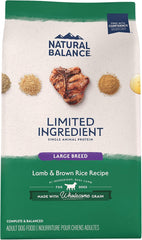 Natural Balance Limited Ingredient Large Breed Adult Dry Dog Food with Healthy Grains, Lamb & Brown Rice Recipe