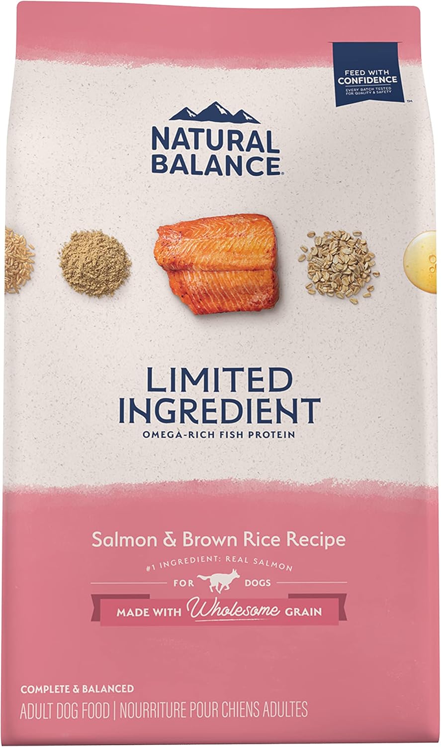 Natural Balance Limited Ingredient Adult Dry Dog Food with Healthy Grains, Salmon & Brown Rice Recipe
